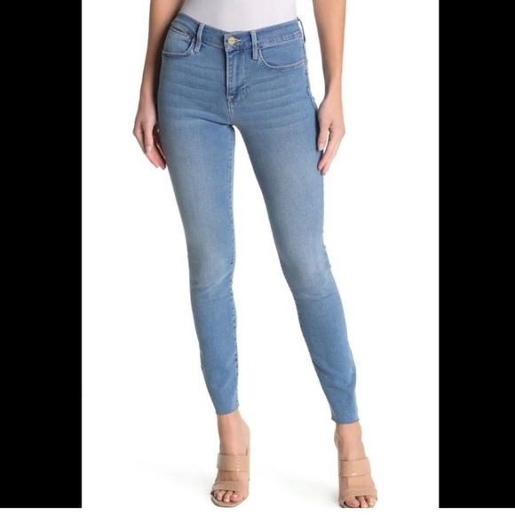 FRAME Denim Le High Skinny Blue Lagoon Jeans - Picture 2 of 9